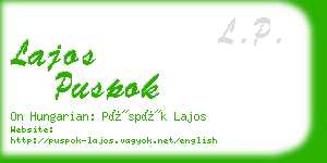 lajos puspok business card